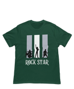 Men Regular Fit Tshirt - Rock Star Men Regular Fit Tshirt 180 Bottle Green | Fullmoon Styles