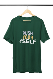 Premium Bottle Green Regular Fit Tshirt for Men - 180 GSM Cotton | Fullmoon Styles