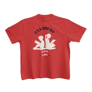 Red Regular Fit Tshirt - Good Day To Read Kids Regular Fit Tshirt 180 Design | Kids Fashion