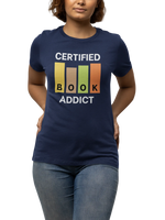 Certified Book Addict Women Regular Fit Tshirt 180 Navy Blue Regular Fit Tshirt - Premium Cotton Women Wear