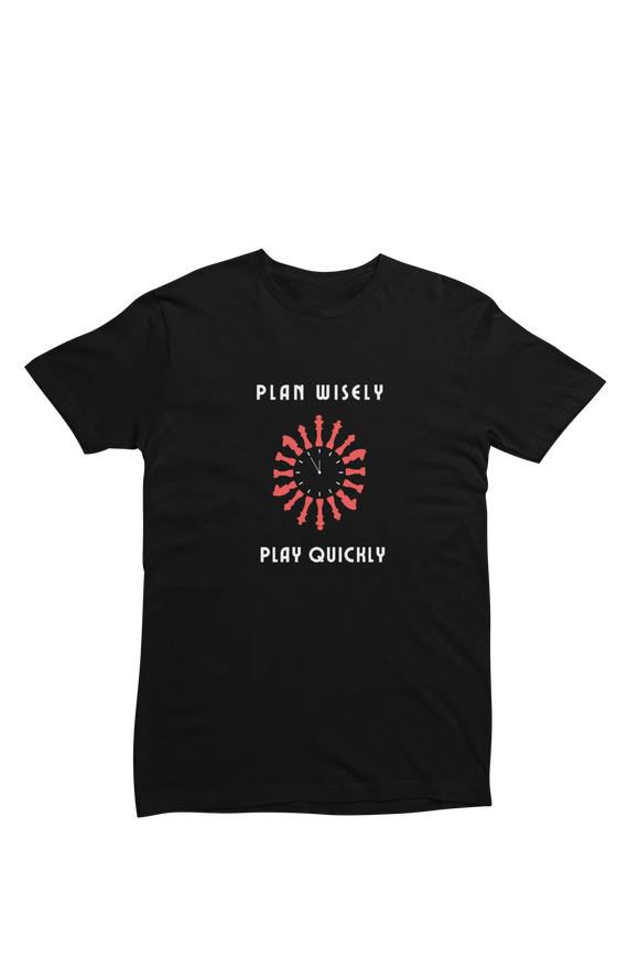 Men Regular Fit Tshirt - Chess Plan Wisely Men Regular Fit Tshirt 180 Black | Fullmoon Styles
