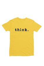 Men Regular Fit Tshirt - Chess Think Men Regular Fit Tshirt 180 Yellow | Fullmoon Styles