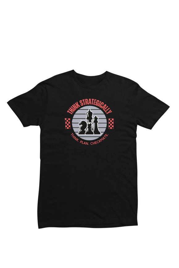 Women Regular Fit Tshirt - Think Strategically Women Regular Fit Tshirt 180 Black | Fullmoon Styles