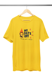 No Days Off Women Regular Fit Tshirt 180 Yellow Regular Fit Tshirt - Premium Cotton Women Wear