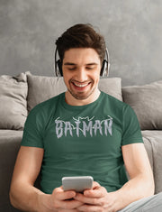 Batman Men Regular Fit Tshirt 180 Bottle Green Regular Fit Tshirt - Premium Cotton Men Wear