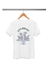 Men Regular Fit Tshirt - Good Day To Read Men Regular Fit Tshirt 180 White | Fullmoon Styles