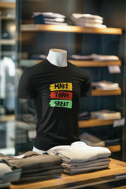 Black Regular Fit Tshirt - Make Today Great Men Regular Fit Tshirt 180 Design | Men Fashion