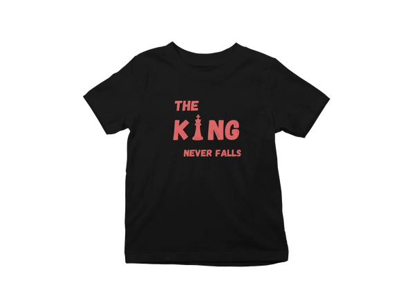 Kids Regular Fit Tshirt - King Never Falls Kids Regular Fit Tshirt 180 Black | Fullmoon Styles