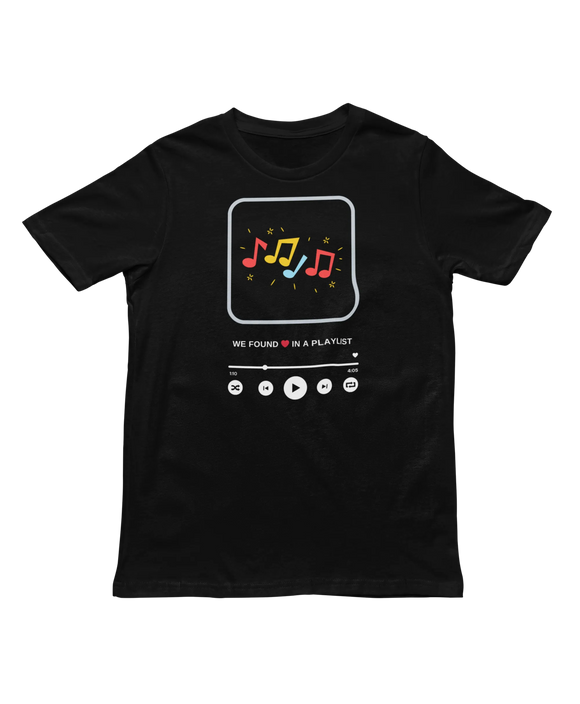 Women Regular Fit Tshirt - We Found Love In Playlist Women Regular Fit Tshirt 180 Black | Fullmoon Styles