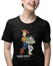 Woody And Buzz Friends Forever Women Oversized 240 Black Oversized - Premium Cotton Women Wear