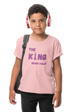 Kids Regular Fit Tshirt - King Never Falls Kids Regular Fit Tshirt 180 Baby Pink | Fullmoon Styles