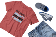 Rock N Roll With Music Kids Regular Fit Tshirt 180 Red Regular Fit Tshirt - Premium Cotton Kids Wear