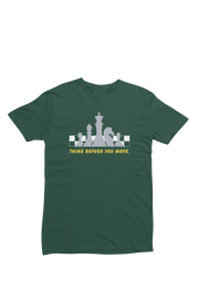 Chess Think Before You Move Men Regular Fit Tshirt 180 Bottle Green Regular Fit Tshirt - Premium Cotton Men Wear