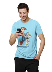 Comfortable Men Regular Fit Tshirt in Sky Blue - 180 GSM | Fullmoon Styles