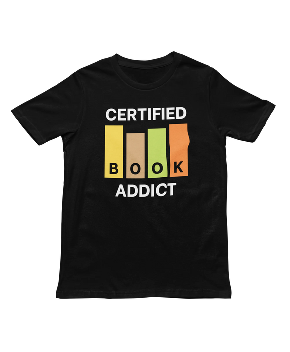 Men Regular Fit Tshirt - Certified Book Addict Men Regular Fit Tshirt 180 Black | Fullmoon Styles