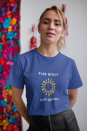 Comfortable Women Regular Fit Tshirt in Royal Blue - 180 GSM | Fullmoon Styles