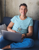 Comfortable Men Regular Fit Tshirt in Sky Blue - 180 GSM | Fullmoon Styles