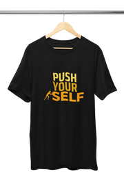 Premium Black Regular Fit Tshirt for Men - 180 GSM Cotton | Fullmoon Styles
