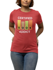Certified Book Addict Women Regular Fit Tshirt 180 Red Regular Fit Tshirt - Premium Cotton Women Wear