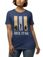 Rock Star Women Regular Fit Tshirt 180 Navy Blue Regular Fit Tshirt - Premium Cotton Women Wear