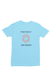 Men Regular Fit Tshirt - Chess Plan Wisely Men Regular Fit Tshirt 180 Sky Blue | Fullmoon Styles