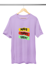 Make Today Great Men Regular Fit Tshirt 180 Lavender Regular Fit Tshirt - Premium Cotton Men Wear