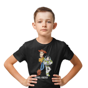 Black Regular Fit Tshirt - Woody And Buzz Friends Forever Kids Regular Fit Tshirt 180 Design | Kids Fashion
