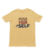 Beige Regular Fit Tshirt - Push Yourself Women Regular Fit Tshirt 180 Design | Women Fashion