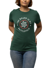 Women Regular Fit Tshirt - Battlefield Women Regular Fit Tshirt 180 Bottle Green | Fullmoon Styles