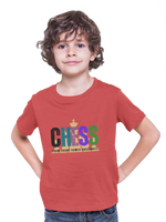 Chaos Checkmate Kids Regular Fit Tshirt 180 Red Regular Fit Tshirt - Premium Cotton Kids Wear