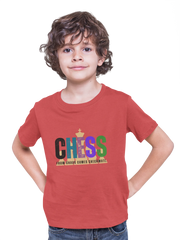 Chaos Checkmate Kids Regular Fit Tshirt 180 Red Regular Fit Tshirt - Premium Cotton Kids Wear