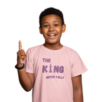 King Never Falls Kids Regular Fit Tshirt 180 Baby Pink Regular Fit Tshirt - Premium Cotton Kids Wear