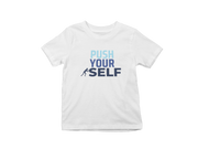 Kids Regular Fit Tshirt - Push Yourself Kids Regular Fit Tshirt 180 White | Fullmoon Styles