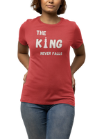 King Never Falls Women Regular Fit Tshirt 180 Red Regular Fit Tshirt - Premium Cotton Women Wear