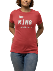 King Never Falls Women Regular Fit Tshirt 180 Red Regular Fit Tshirt - Premium Cotton Women Wear