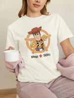 Toy Story Woody Sheriff Women Oversized 210 Off White Oversized - Premium Cotton Women Wear