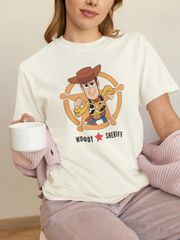 Toy Story Woody Sheriff Women Oversized 210 Off White Oversized - Premium Cotton Women Wear