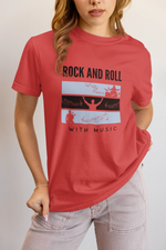 Rock N Roll With Music Women Regular Fit Tshirt 180 Red Regular Fit Tshirt - Premium Cotton Women Wear