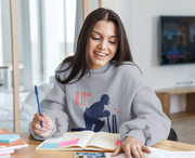 Comfortable Women Regular Fit Sweatshirt in Gray - 320 GSM | Fullmoon Styles