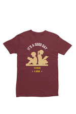 Women Regular Fit Tshirt - Good Day To Read Women Regular Fit Tshirt 180 Maroon | Fullmoon Styles