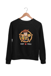 Premium Black Regular Fit Sweatshirt for Women - 320 GSM Cotton | Fullmoon Styles