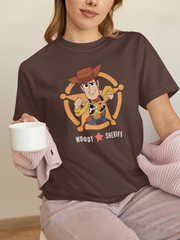 Toy Story Woody Sheriff Women Oversized 210 Brown Oversized - Premium Cotton Women Wear