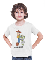 White Regular Fit Tshirt - Woody And Buzz Friends Forever Kids Regular Fit Tshirt 180 Design | Kids Fashion