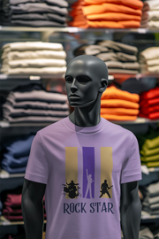 Lavender Regular Fit Tshirt - Rock Star Men Regular Fit Tshirt 180 Design | Men Fashion
