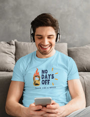 No Days Off Men Regular Fit Tshirt 180 Sky Blue Regular Fit Tshirt - Premium Cotton Men Wear