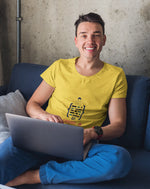 Men Regular Fit Tshirt - Git Commit Awesomeness Men Regular Fit Tshirt 180 Yellow | Fullmoon Styles
