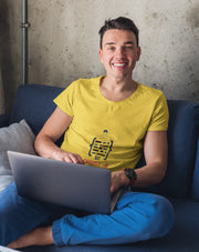 Men Regular Fit Tshirt - Git Commit Awesomeness Men Regular Fit Tshirt 180 Yellow | Fullmoon Styles