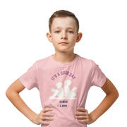 Good Day To Read Kids Regular Fit Tshirt 180 Baby Pink Regular Fit Tshirt - Premium Cotton Kids Wear