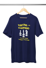 Men Regular Fit Tshirt - Waiting For Command Men Regular Fit Tshirt 180 Navy Blue | Fullmoon Styles