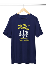 Men Regular Fit Tshirt - Waiting For Command Men Regular Fit Tshirt 180 Navy Blue | Fullmoon Styles